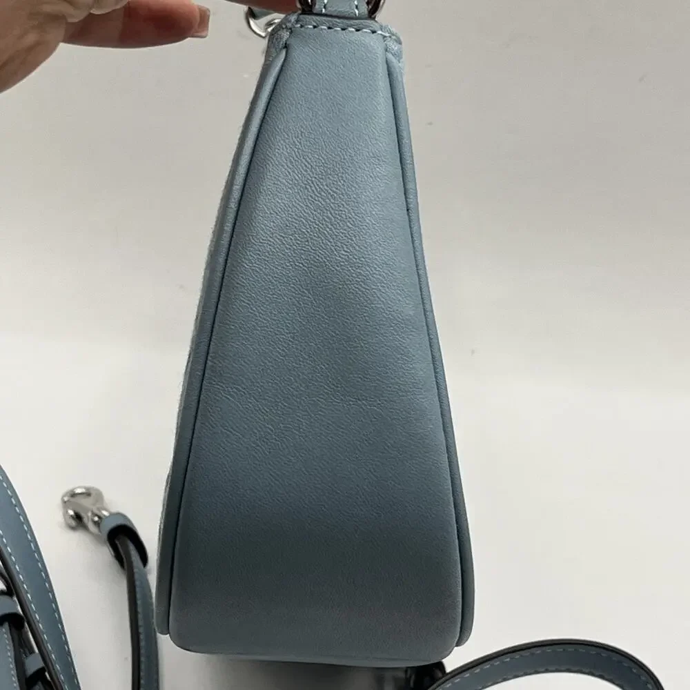 COACH Teri Shoulder Bag Signature Chambray Light Blue CH139 HAS STAINS AS IS
